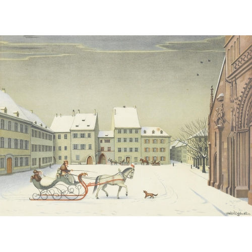 NIKLAUS STOECKLIN : M�nsterplatz in Basel (DOBIASCHOFSKY AUKTIONEN AG)