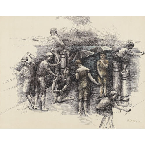 HERMANN HUBER : Am Quai (DOBIASCHOFSKY AUKTIONEN AG)