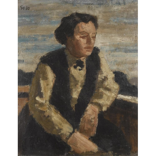 FRED STAUFFER : 'Frau auf Balkon' (DOBIASCHOFSKY AUKTIONEN AG)