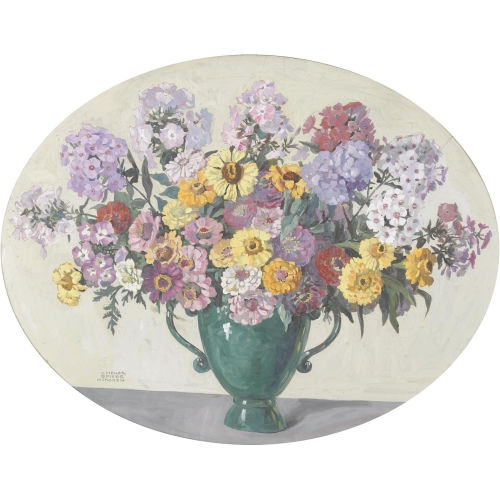 VALERIE HELLER-SPIESS : Stillleben mit Blumen in gr�ner Vase (DOBIASCHOFSKY AUKTIONEN AG)