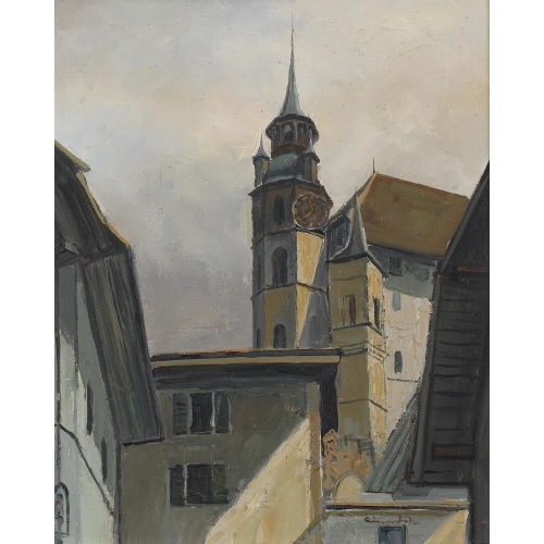 MAX CLEMENT : Der Rathausturm von Fribourg (DOBIASCHOFSKY AUKTIONEN AG)