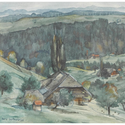 HANS GARTMEIER : Emmentaler Landschaft im Fr�hherbst (DOBIASCHOFSKY AUKTIONEN AG)