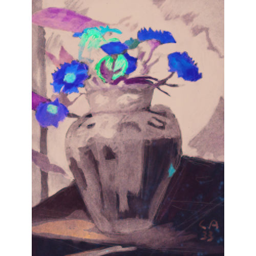 CUNO AMIET : Stillleben mit gelben und roten Blumen in einer Vase (DOBIASCHOFSKY AUKTIONEN AG)
