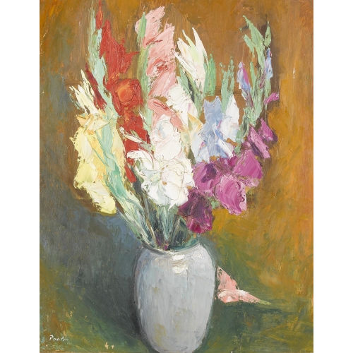 PAUL JAKOB) PAOLO (EIGTL. M�LLER : Stillleben mit Gladiolen in einer Vase (DOBIASCHOFSKY AUKTIONEN AG)