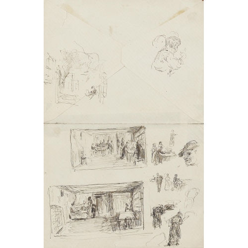 ALBERT ANKER : Figuren- und Interieur-Skizzen (DOBIASCHOFSKY AUKTIONEN AG)