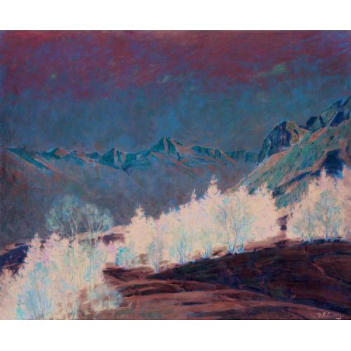 ROBERT FRANZ CURRY : Winterliche Gebirgslandschaft im Abendrot (DOBIASCHOFSKY AUKTIONEN AG)