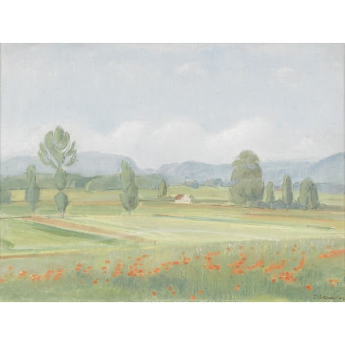 TRAUGOTT SENN : Weite Landschaft mit Mohnfeld (DOBIASCHOFSKY AUKTIONEN AG)
