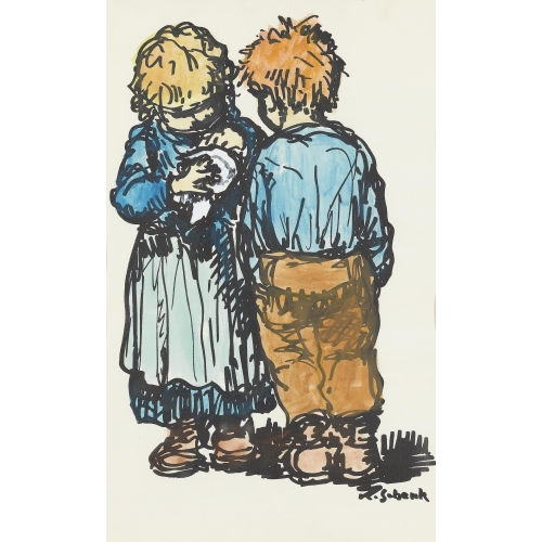 KARL SCHENK : Zwei Kinder (DOBIASCHOFSKY AUKTIONEN AG)