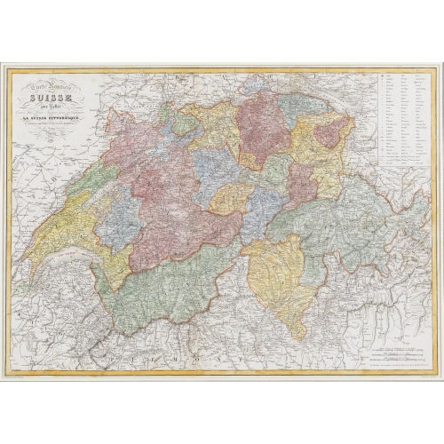 HEINRICH KELLER : 'Carte Routi�re/de la/Suisse/par Keller...Paris 1836' (DOBIASCHOFSKY AUKTIONEN AG)