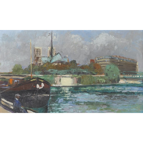 PAUL JAKOB) PAOLO (EIGTL. M�LLER : Pariser Seinepartie mit Notre-Dame (DOBIASCHOFSKY AUKTIONEN AG)