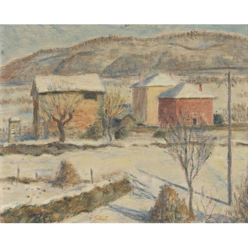 GIUSEPPE SOLDATI : Winterliche Landschaft mit H�usern (DOBIASCHOFSKY AUKTIONEN AG)