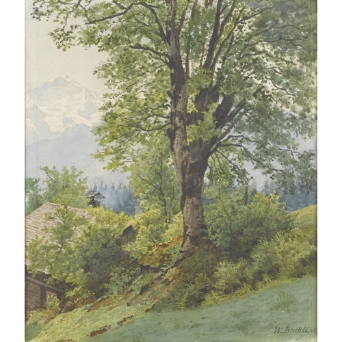 WILHELM BERNHARD BENTELI : Blick vom Beatenberg auf die Jungfrau (DOBIASCHOFSKY AUKTIONEN AG)