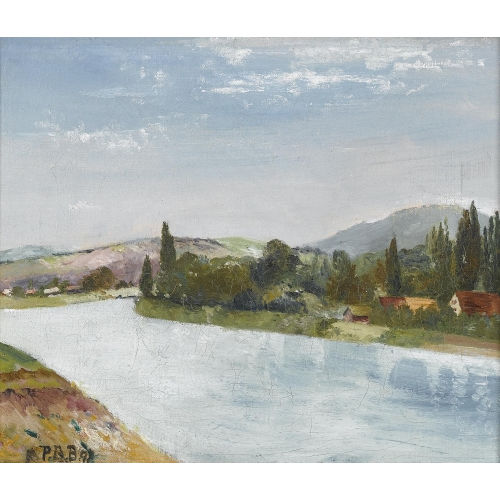 PAUL BASILIUS BARTH : 'Paysage du Rhin' (DOBIASCHOFSKY AUKTIONEN AG)