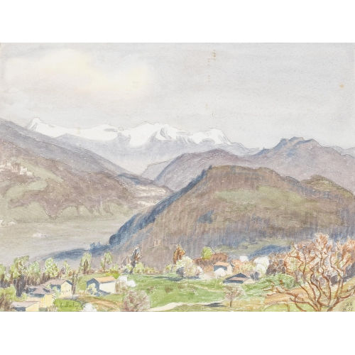 BRUNO HESSE : 'Landschaft bei Montagnola' (DOBIASCHOFSKY AUKTIONEN AG)