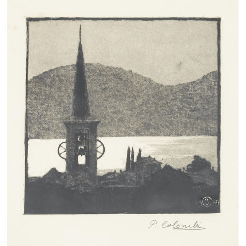 PLINIO COLOMBI : Kirche am See (DOBIASCHOFSKY AUKTIONEN AG)