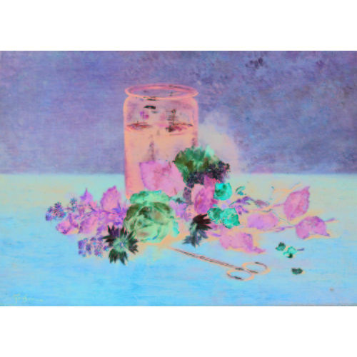 FRAN�OIS ADOLPHE GRISON : Stillleben mit Blumen, Schere und Glas (DOBIASCHOFSKY AUKTIONEN AG)