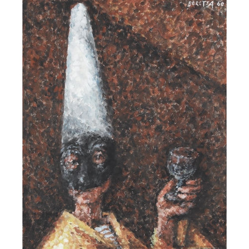 EMILIO MARIA BERETTA : Harlekin mit Weinglas (DOBIASCHOFSKY AUKTIONEN AG)