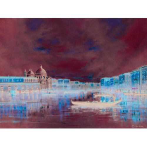 ROGER DELAPIERRE : Canal Grande mit Santa Maria della Salute im Abendlicht (DOBIASCHOFSKY AUKTIONEN AG)