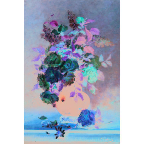 EUGENE HENRI CAUCHOIS : Stillleben mit Rosen in blauer Vase (DOBIASCHOFSKY AUKTIONEN AG)