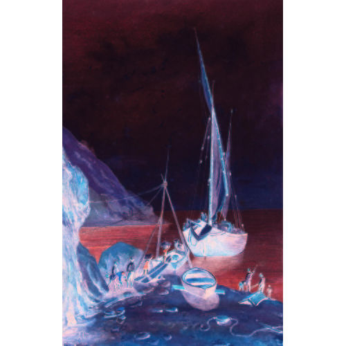 ALEXANDRE CALAME : Uferpartie mit Segelschiff (DOBIASCHOFSKY AUKTIONEN AG)