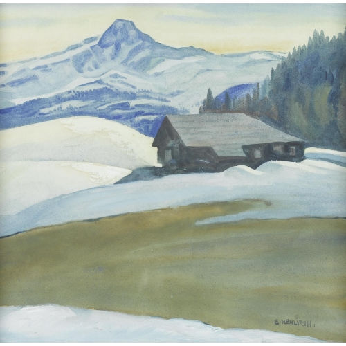 EUGEN HENZIROSS : Verschneite Berglandschaft (DOBIASCHOFSKY AUKTIONEN AG)
