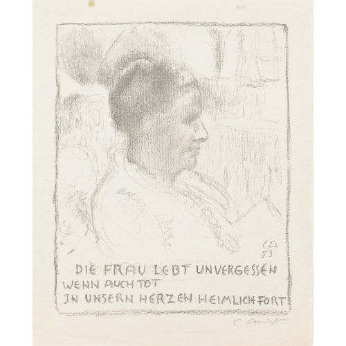 CUNO AMIET : Gedenkblatt f�r Frau Anna Amiet (DOBIASCHOFSKY AUKTIONEN AG)