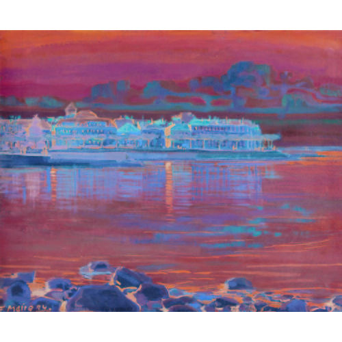 FERDINAND HENRI MAIRE : Blick auf Neuch�tel mit dem Beau-Rivage Hotel (DOBIASCHOFSKY AUKTIONEN AG)