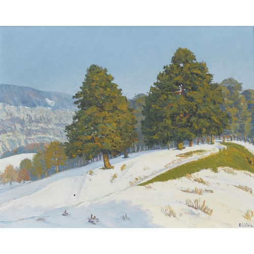 OTTO CLENIN : Schneebedeckte Landschaft im Jura (DOBIASCHOFSKY AUKTIONEN AG)