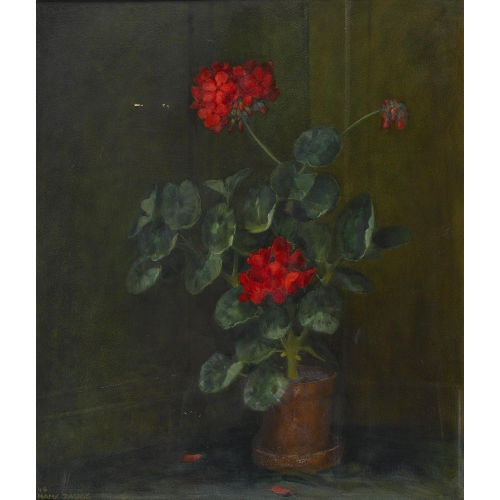 HANS ZAUGG : Rote Geranien in Blumentopf (DOBIASCHOFSKY AUKTIONEN AG)