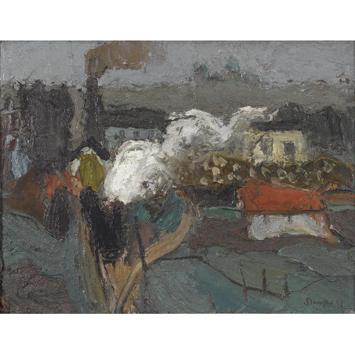 FRED STAUFFER : Landschaft mit H�usern (DOBIASCHOFSKY AUKTIONEN AG)