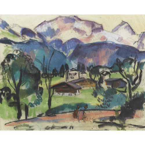 FRIEDRICH LUDWIG : 'Berge im Abendlicht' (DOBIASCHOFSKY AUKTIONEN AG)