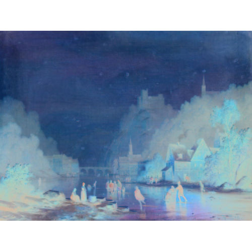 ANTON DOLL : Eisvergn�gen vor einer Stadt mit Burg (DOBIASCHOFSKY AUKTIONEN AG)