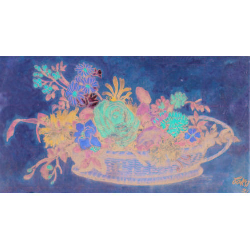 LEON BAKST : Stillleben mit Blumen in einem Korb (DOBIASCHOFSKY AUKTIONEN AG)