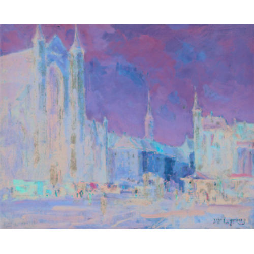 JEAN-FRAN�OIS LUYPAERT : Belebter Marktplatz mit Kirche (DOBIASCHOFSKY AUKTIONEN AG)