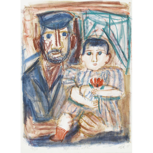 OTTO DIX : 'Hafenarbeiter mit Kind' (DOBIASCHOFSKY AUKTIONEN AG)