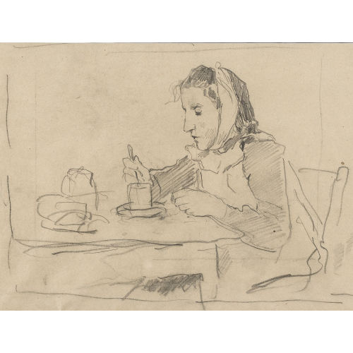 ALBERT ANKER : Am Tisch sitzendes M�dchen mit Tasse (DOBIASCHOFSKY AUKTIONEN AG)