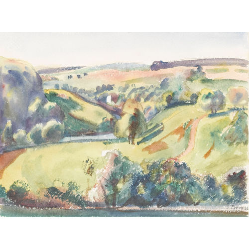 EDUARD BOSS : H�gelige Landschaft im Sommer (DOBIASCHOFSKY AUKTIONEN AG)