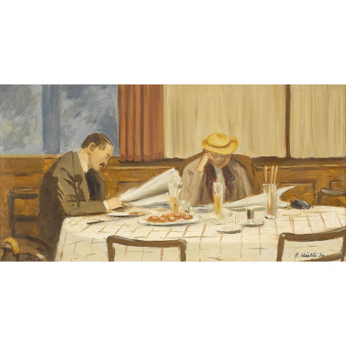 RUDOLF M�LLI : 'Leser im Restaurant' (DOBIASCHOFSKY AUKTIONEN AG)