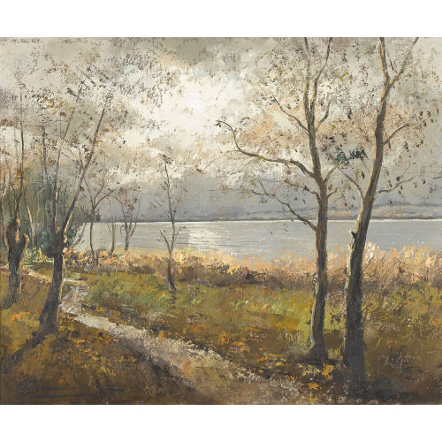 MAX CLEMENT : Herbstliche Uferpartie (DOBIASCHOFSKY AUKTIONEN AG)