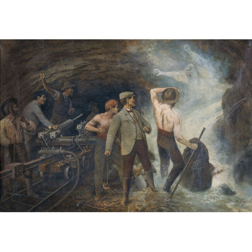 RUDOLF JOHANN WEISS : Arbeiter beim Bau des L�tschbergtunnels (DOBIASCHOFSKY AUKTIONEN AG)