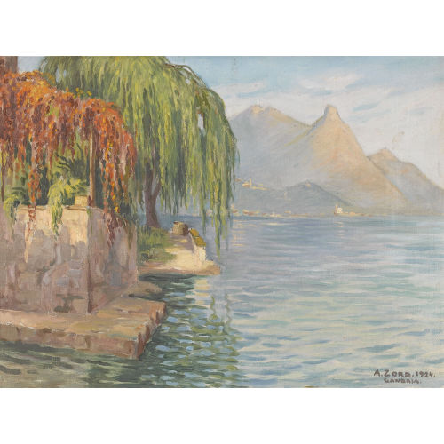 ARNOLD ZORD : Uferpartie am Lago di Lugano (DOBIASCHOFSKY AUKTIONEN AG)