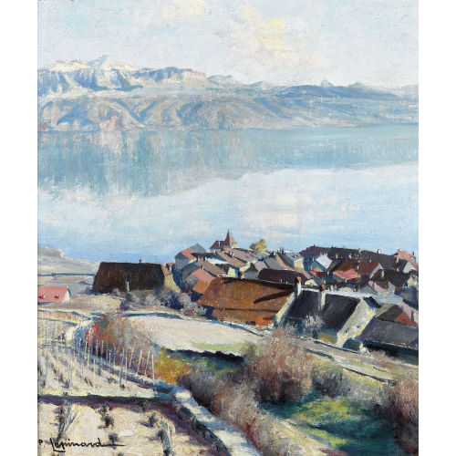 PAUL LEPINARD : Herbstliche Ansicht von Grandvaux und Genfersee (DOBIASCHOFSKY AUKTIONEN AG)