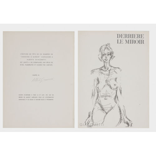 ALBERTO GIACOMETTI : 'Derri�re le Miroir 1961' (DOBIASCHOFSKY AUKTIONEN AG)