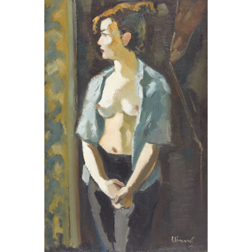 CHARLES CLEMENT : 'Jeune femme � la blouse verte' (DOBIASCHOFSKY AUKTIONEN AG)