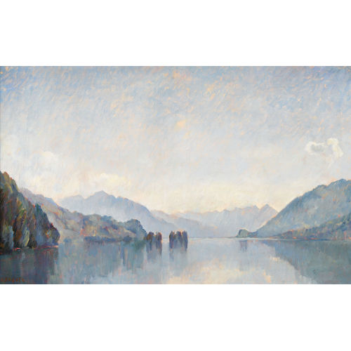 VICTOR SURBEK : Morgenstimmung am Brienzersee (DOBIASCHOFSKY AUKTIONEN AG)