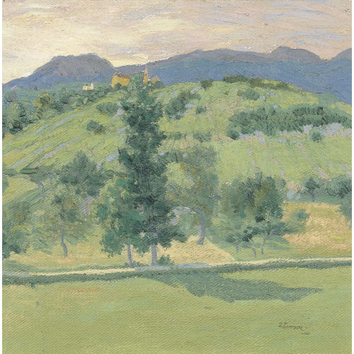 CHARLES CLOS OLSOMMER : Sommerliche Landschaft (DOBIASCHOFSKY AUKTIONEN AG)