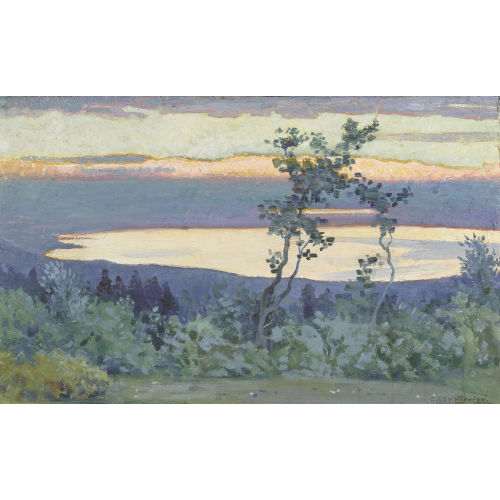 CHARLES L′EPLATTENIER : Morgenr�te am Neuenburgersee (DOBIASCHOFSKY AUKTIONEN AG)