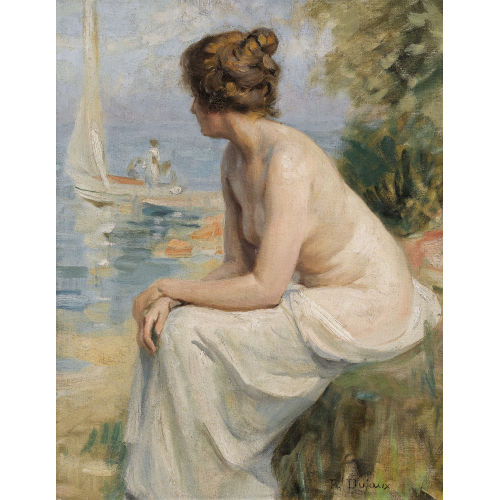 AUGUSTE FREDERIC DUFAUX : Badende am Seeufer (DOBIASCHOFSKY AUKTIONEN AG)