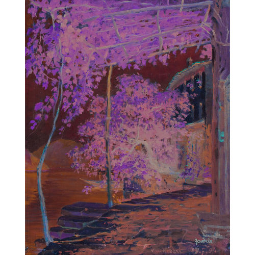 HENRI HEBERT : Sonnige Uferpartie in Gandria (DOBIASCHOFSKY AUKTIONEN AG)