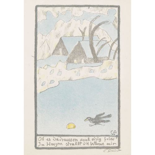 CUNO AMIET : Winterlandschaft mit Kr�he (DOBIASCHOFSKY AUKTIONEN AG)